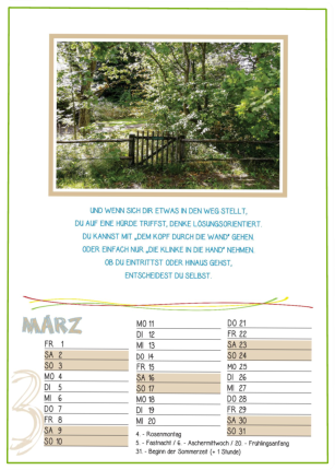 Wandkalender 2018 - Mai